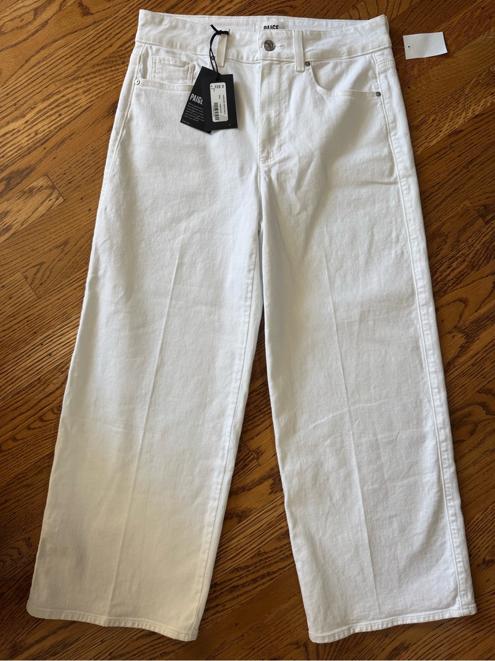 PAIGE Crisp White High-Rise Wide Leg Jeans